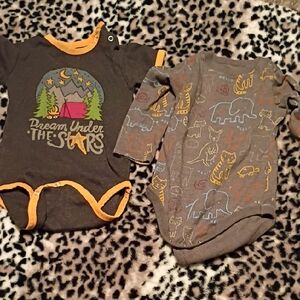 Cute Baby Onesies Set with Animal Prints